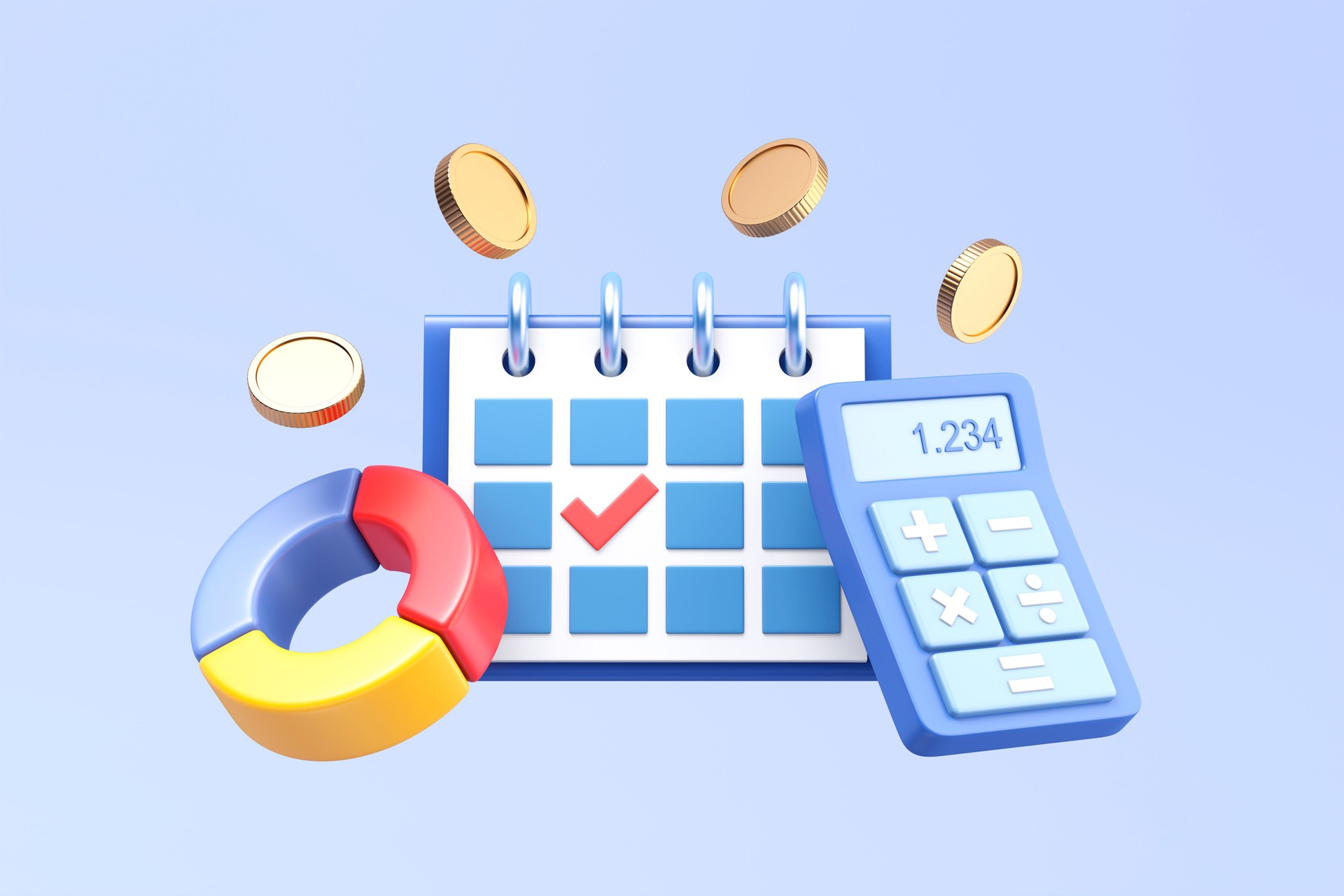 Budgeting and Financial Strategy with Calendar and Calculator